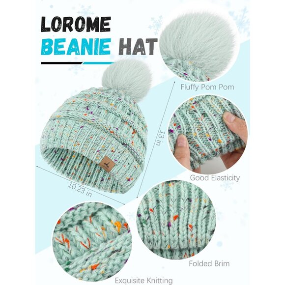 Women Green Knit Beanie Hat, Gloves, Scarf & Ear Warmer Set - Winter - Picture 2 of 6